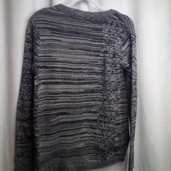 Ashley by 26 International Cardigan Sweater S Long Sleeve Open Front Black Gray - Picture 5 of 16